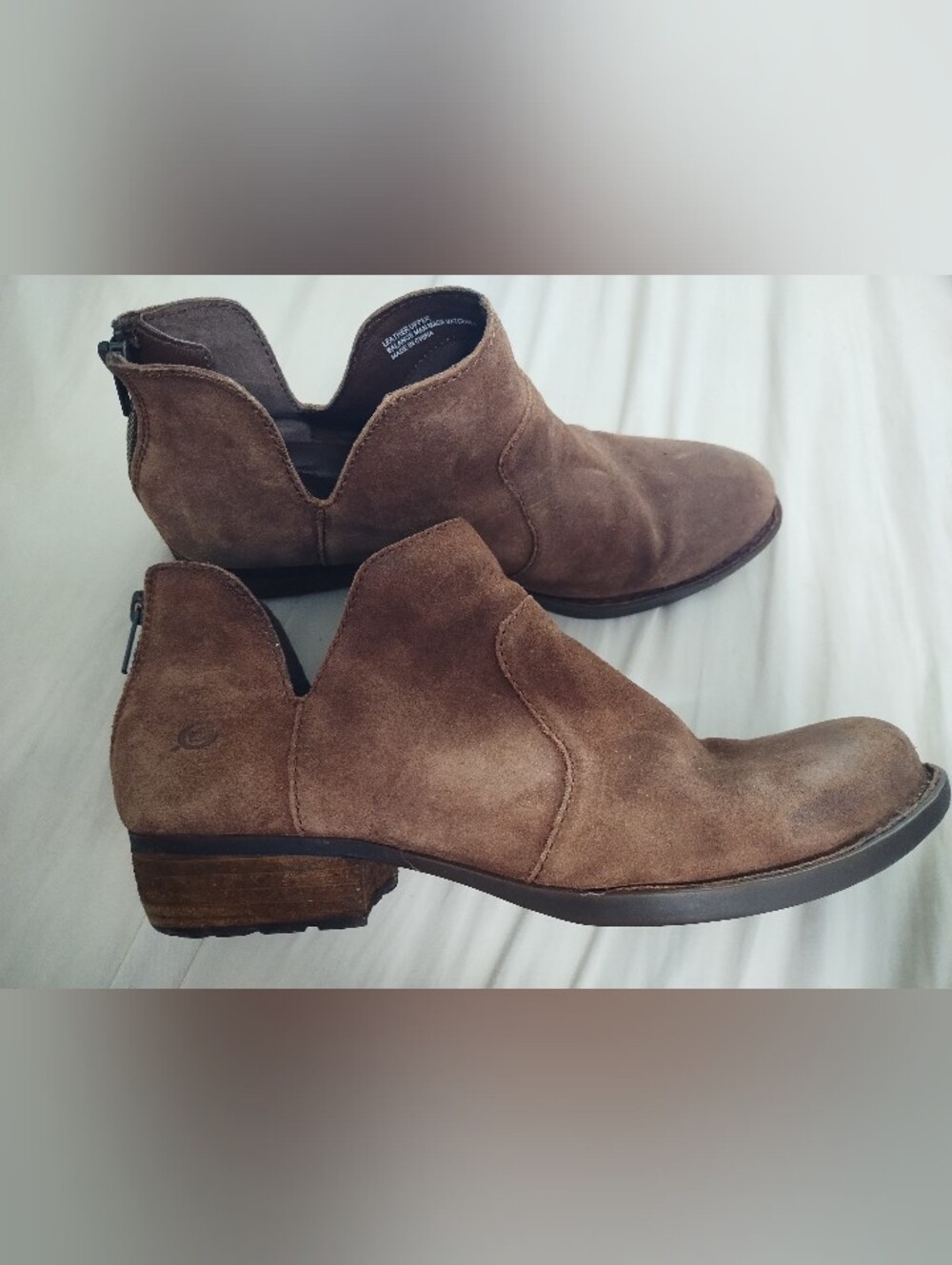 Born Womens Kerri Leather Ankle Boots With Back Zip Size 10 Chic Western Rustic